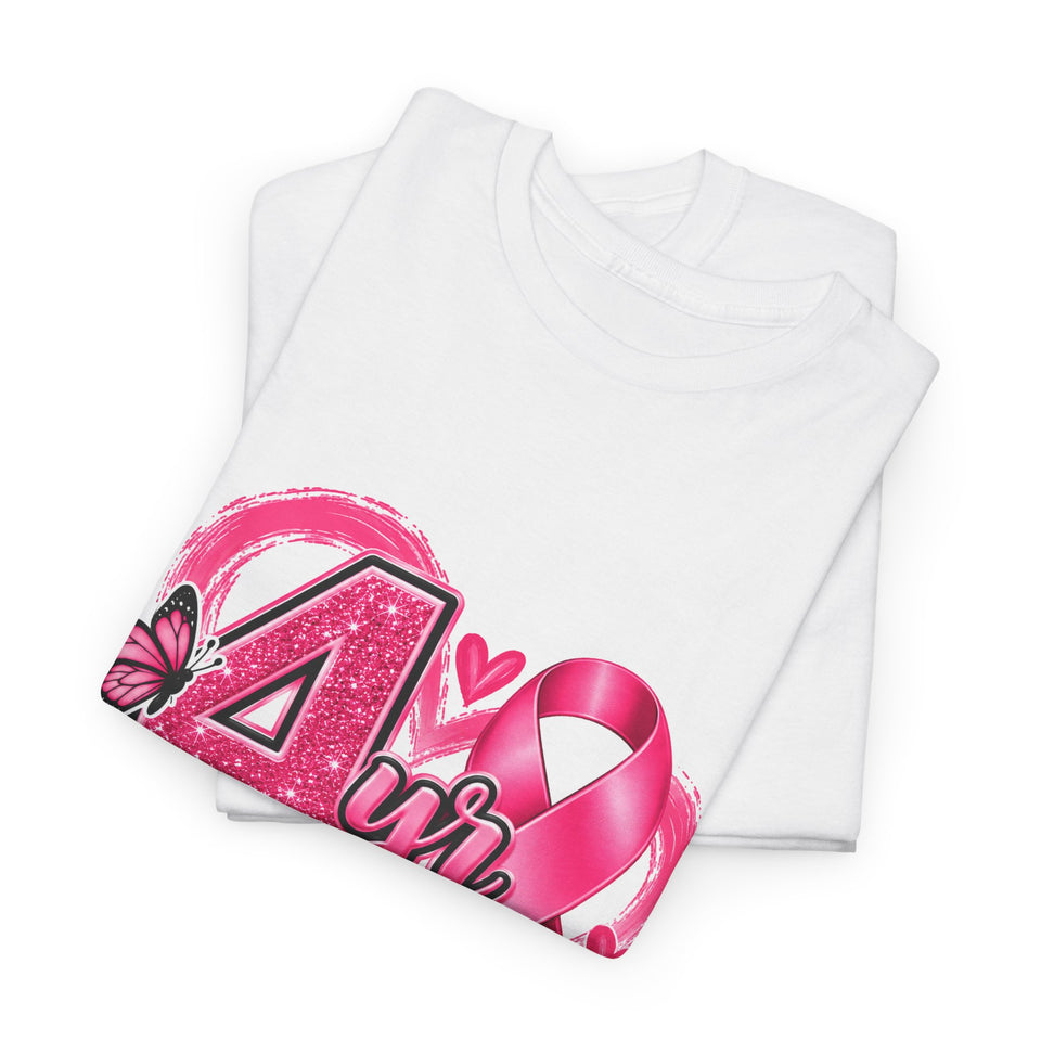 4 Yr Survivor Breast Cancer Awareness Unisex Heavy Cotton Tee