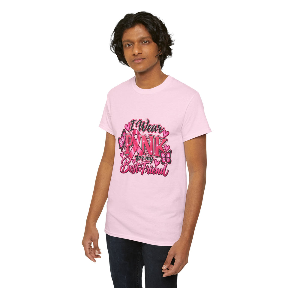 Breast Cancer Awareness Best Friend Unisex Heavy Cotton Tee