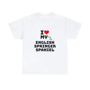 I Love My English Springer Spaniel Unisex Heavy Cotton Tee