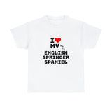 I Love My English Springer Spaniel Unisex Heavy Cotton Tee