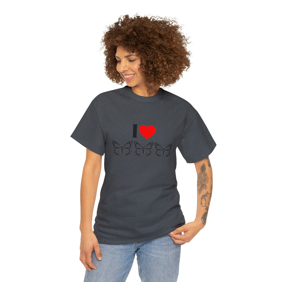 I Love Butterflies Unisex Heavy Cotton Tee