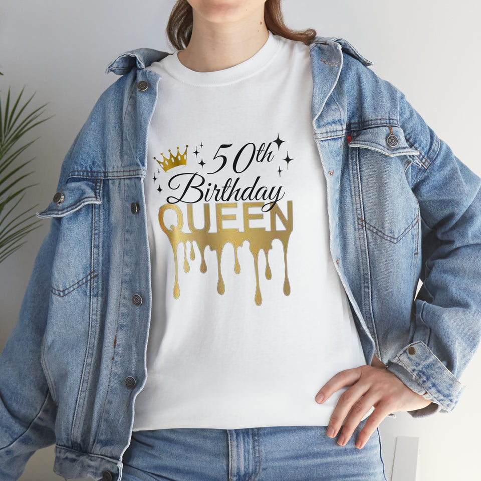 50th Birthday Queen Unisex Heavy Cotton Tee