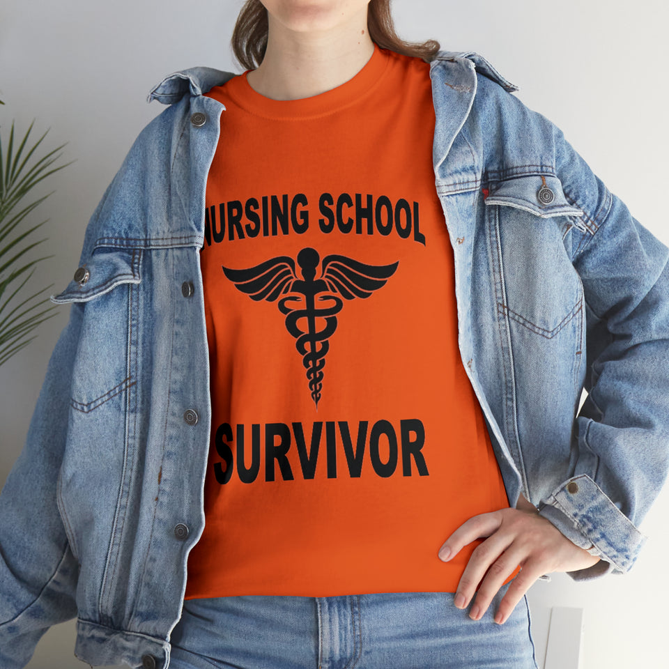 Nursing School Survivor Cotton Tee