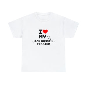 I Love My Jack Russell Terrier Unisex Heavy Cotton Tee