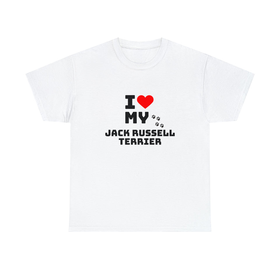 I Love My Jack Russell Terrier Unisex Heavy Cotton Tee