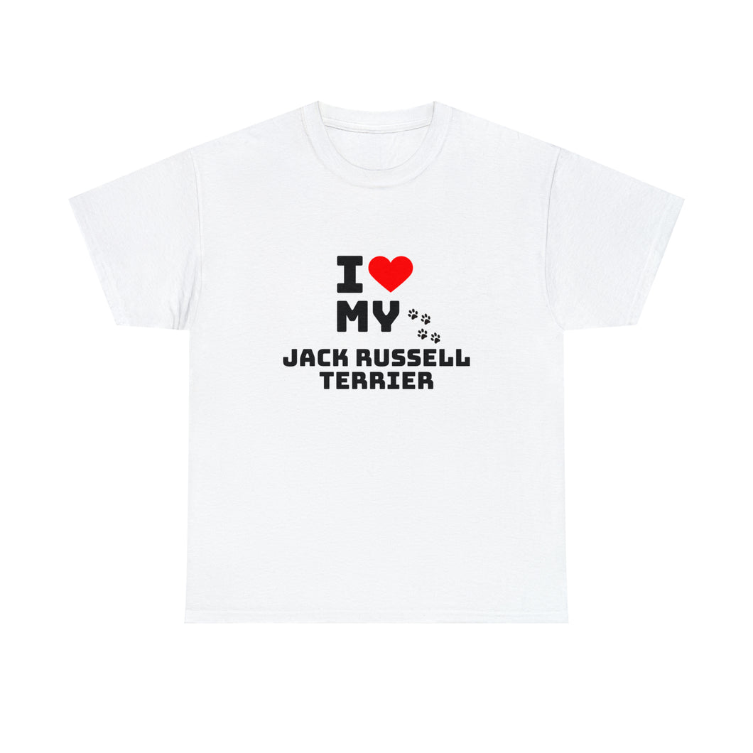 I Love My Jack Russell Terrier Unisex Heavy Cotton Tee