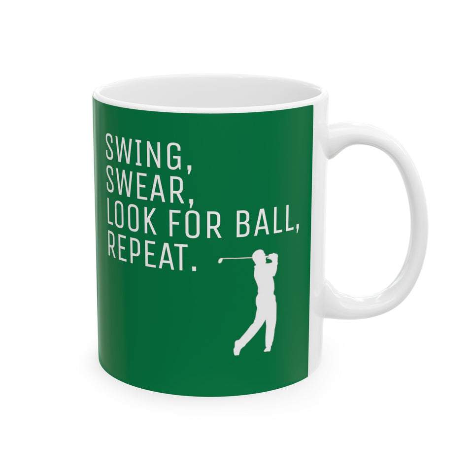 Golfer Swing Ceramic Mug, (11oz, 15oz)