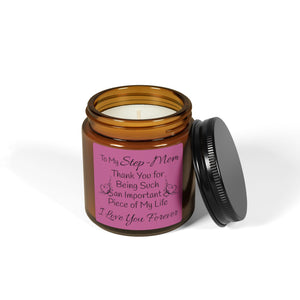 To My Step-Mom Scented Soy Candle (Multi-Size, Amber Jar)