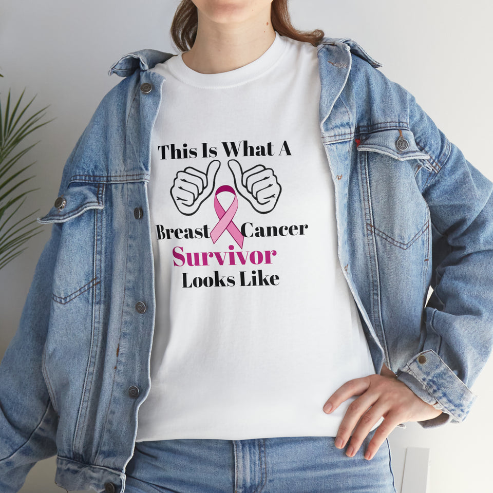 Breast Cancer Survivor Unisex Heavy Cotton Tee