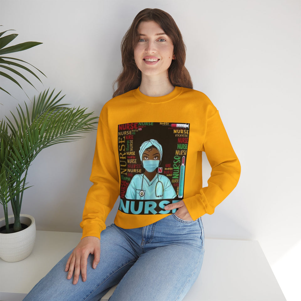 Black Nurse Crewneck Sweatshirt