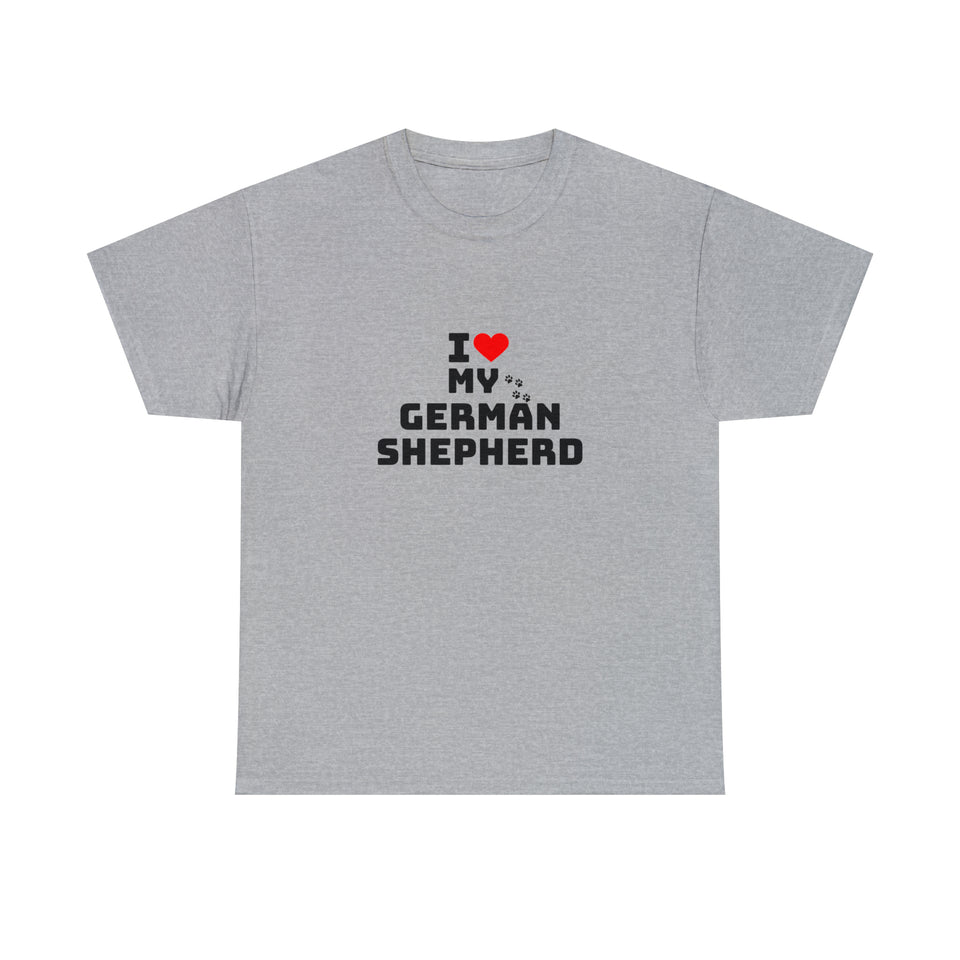 I Love My German Shepherd Unisex Heavy Cotton Tee
