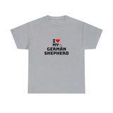 I Love My German Shepherd Unisex Heavy Cotton Tee