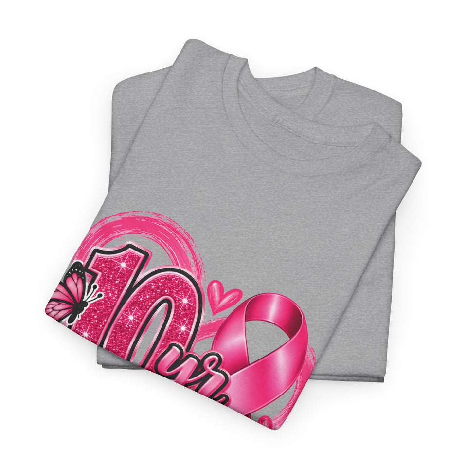 10 Yr Survivor Breast Cancer Awareness Unisex Heavy Cotton Tee
