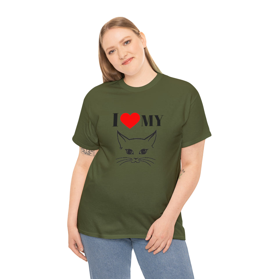 I Love My Cat Unisex Heavy Cotton Tee
