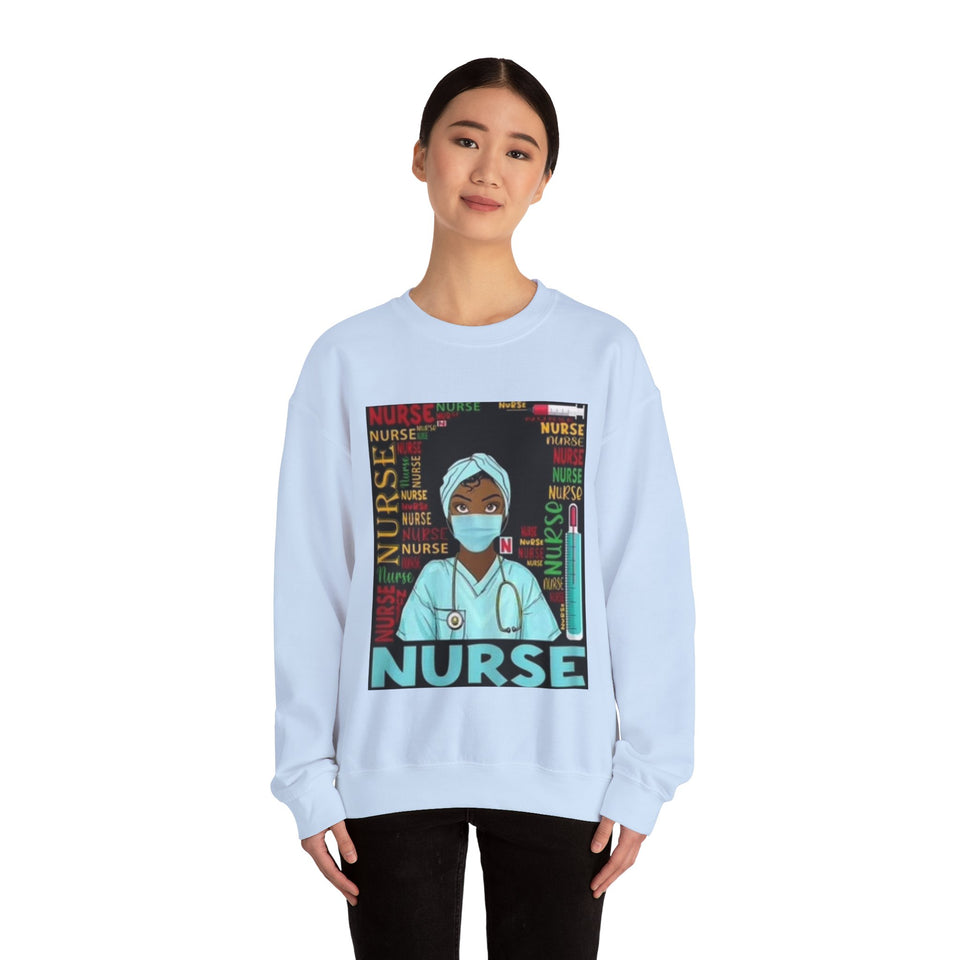 Black Nurse Crewneck Sweatshirt