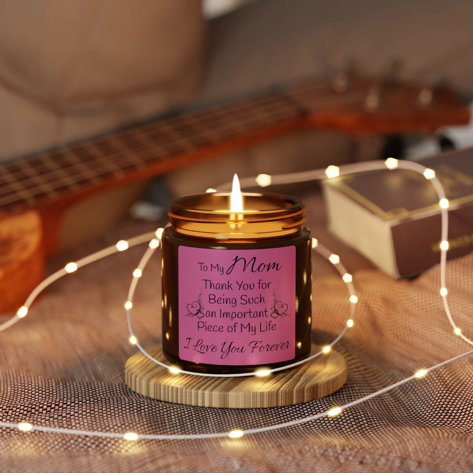 To My Mom Scented Soy Candle (Multi-Size, Amber Jar)