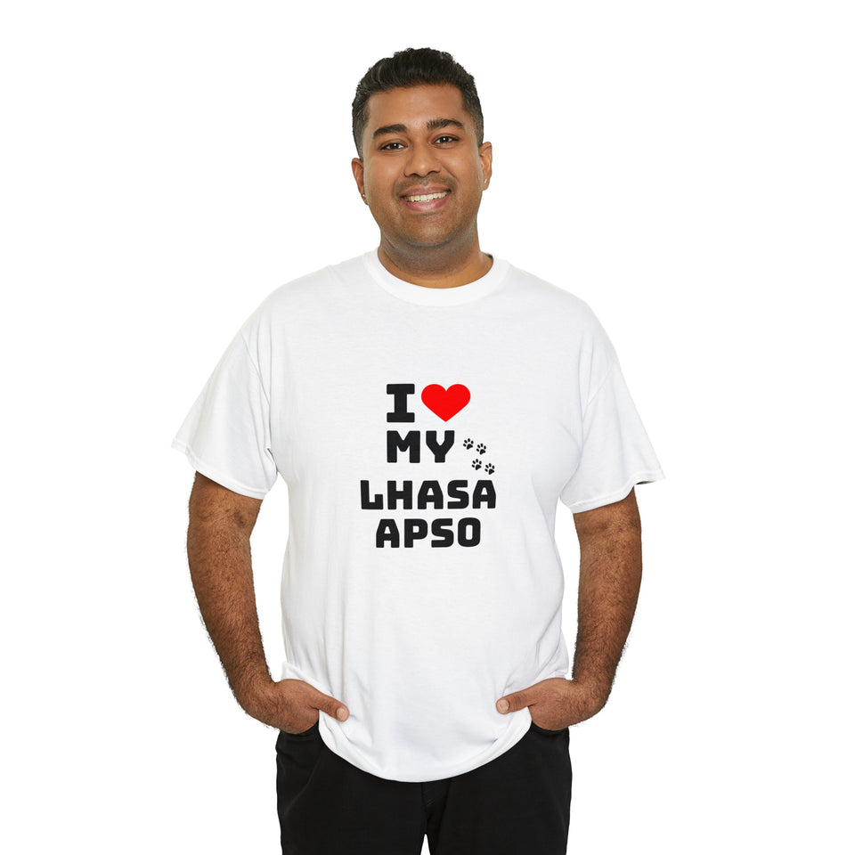 I Love My Lhasa Apso Unisex Heavy Cotton Tee