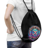 Travel With Glitter Drawstring Bag