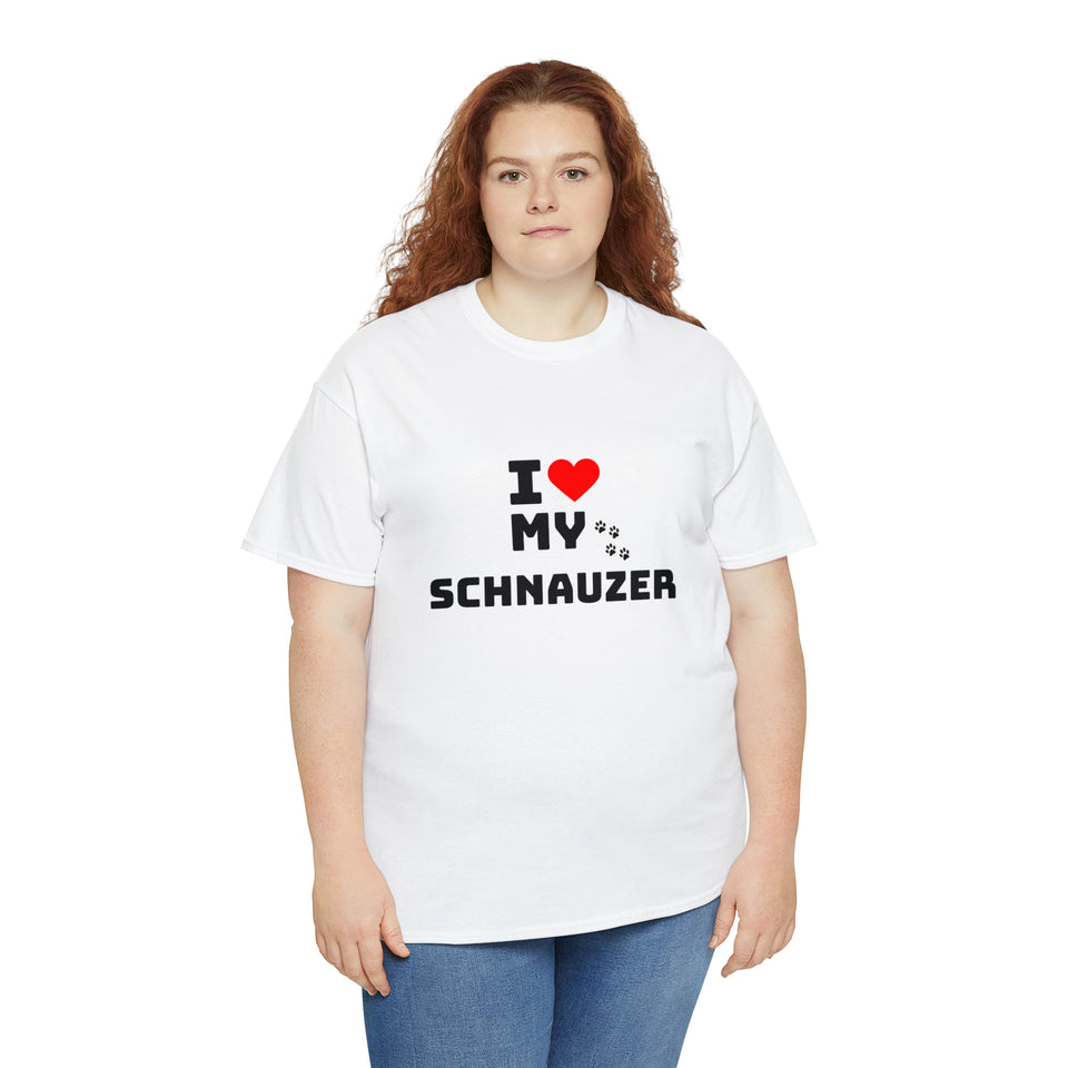 I Love My Schnauzer Unisex Heavy Cotton Tee