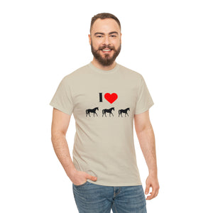 I Love Horses Unisex Heavy Cotton Tee