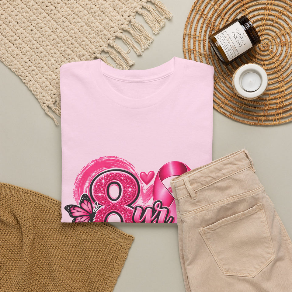 8 Yr Survivor Breast Cancer Awareness Unisex Heavy Cotton Tee