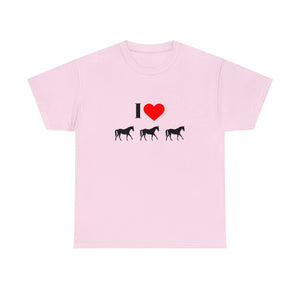 I Love Horses Unisex Heavy Cotton Tee