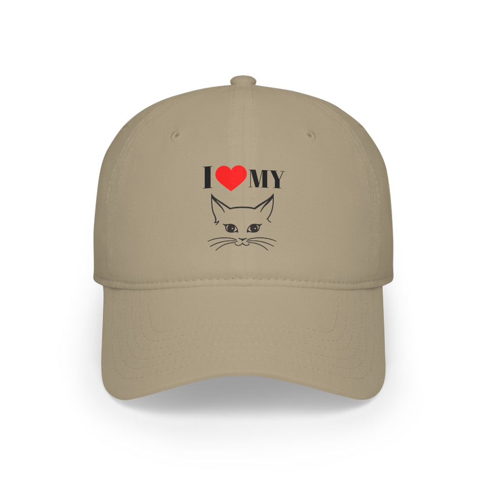 I Love My Cat Low Profile Baseball Cap