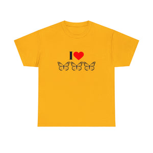 I Love Butterflies Unisex Heavy Cotton Tee