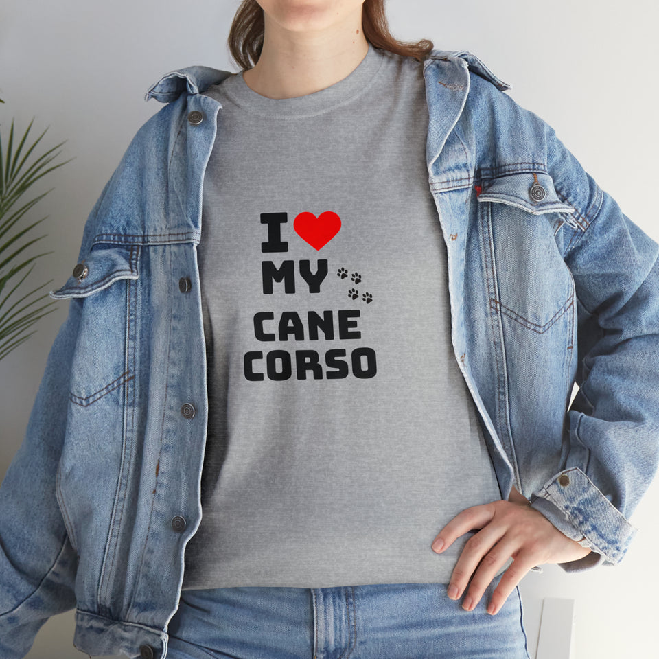 I Love My Cane Corso Unisex Heavy Cotton Tee