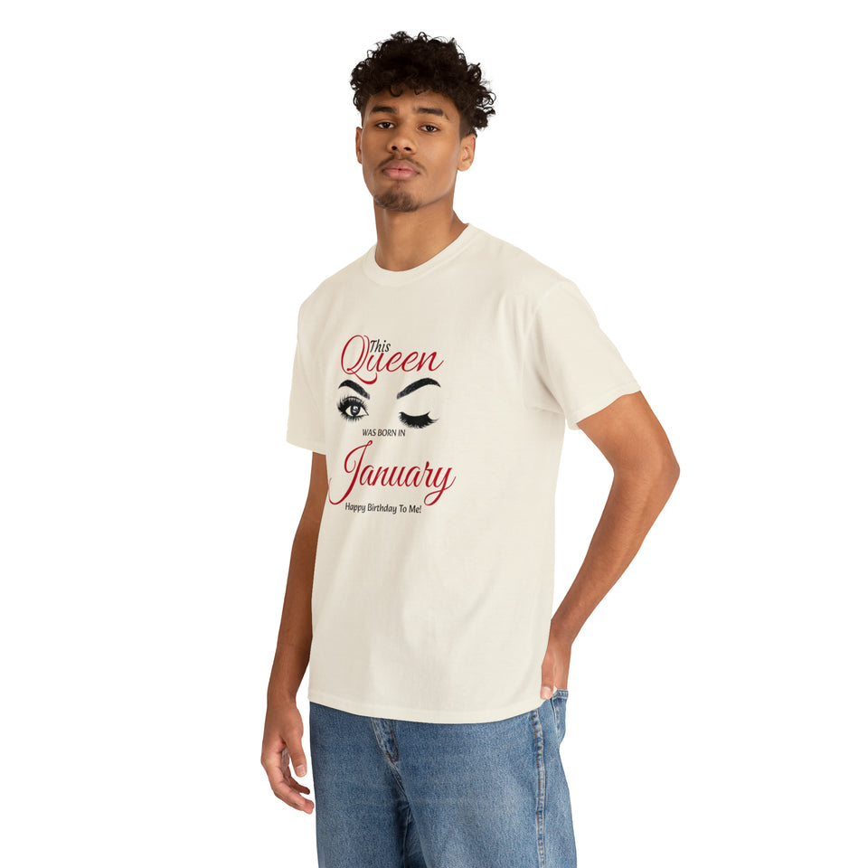 This Queen was Born In January Unisex Heavy Cotton Tee