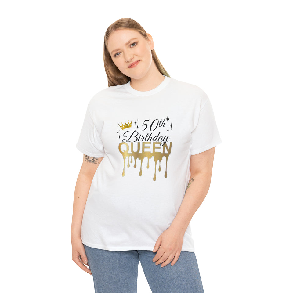 50th Birthday Queen Unisex Heavy Cotton Tee