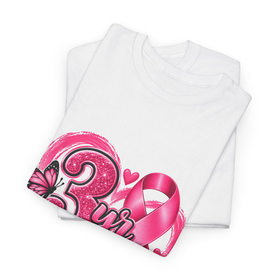 3 Yr Survivor Breast Cancer Awareness Unisex Heavy Cotton Tee