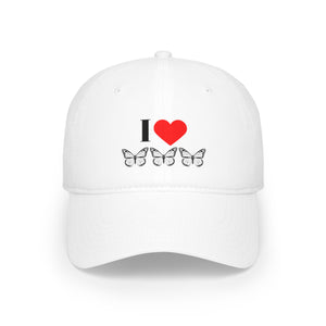 I Love Butterflies Low Profile Baseball Cap