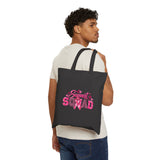 Support Squad Breast Cancer Awareness Cotton Canvas Tote Bag