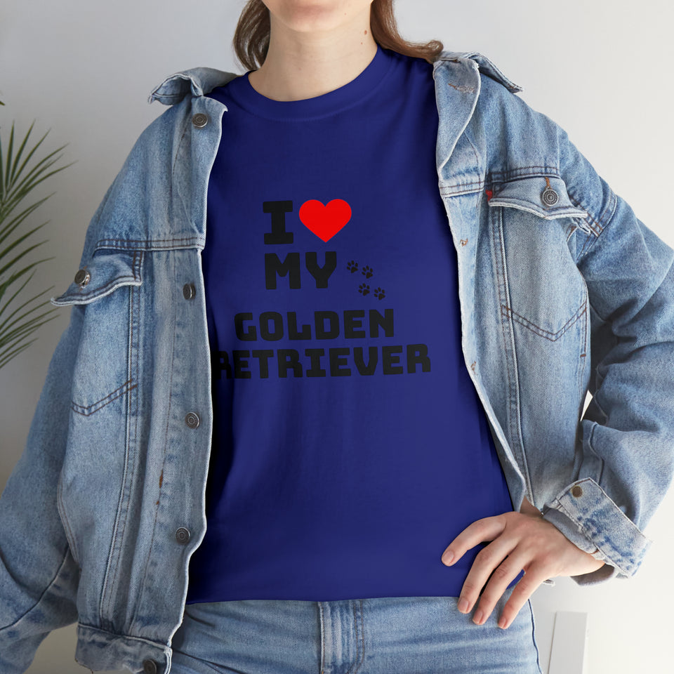 I Love My Golden Retriever Unisex Heavy Cotton Tee