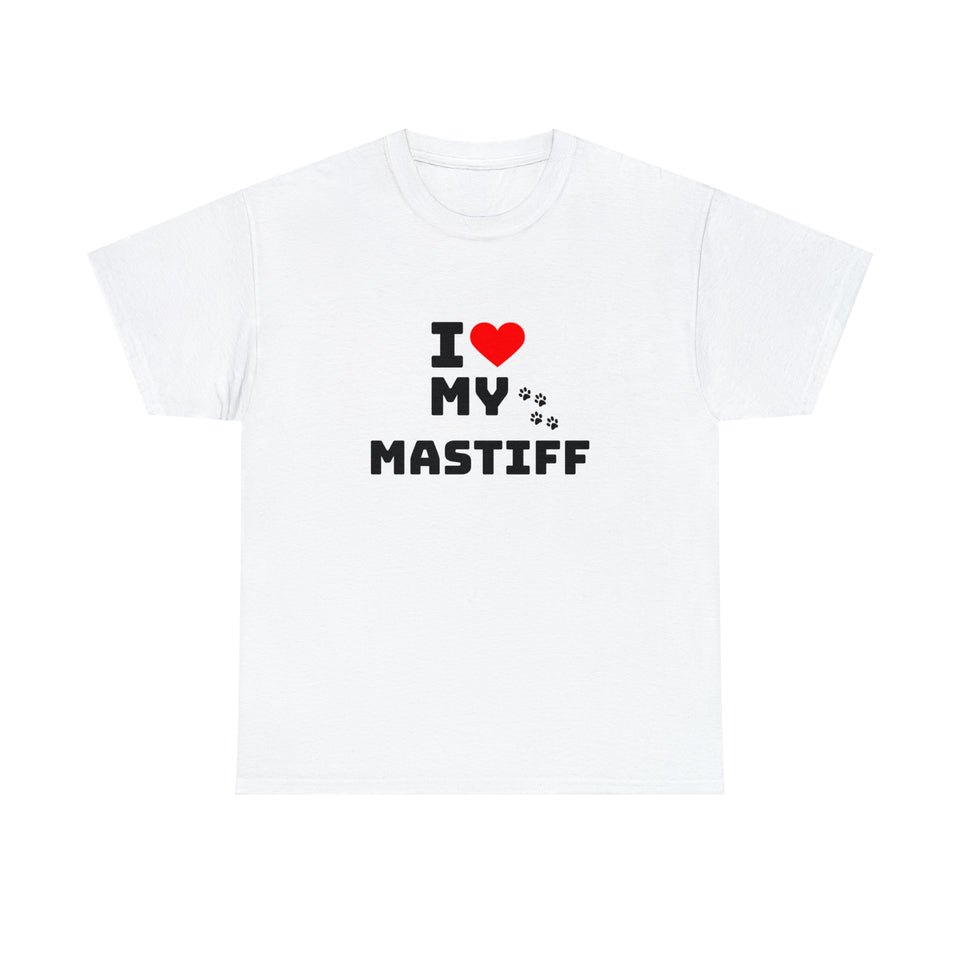 I Love My Mastiff Unisex Heavy Cotton Tee
