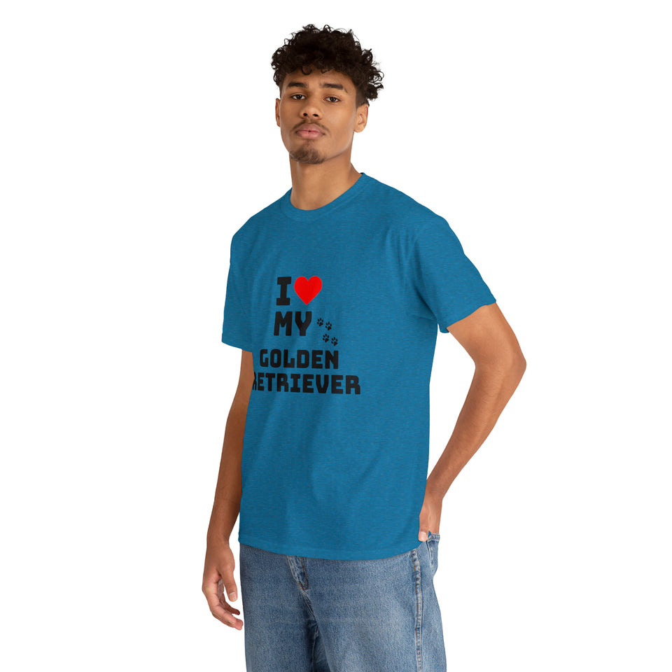 I Love My Golden Retriever Unisex Heavy Cotton Tee