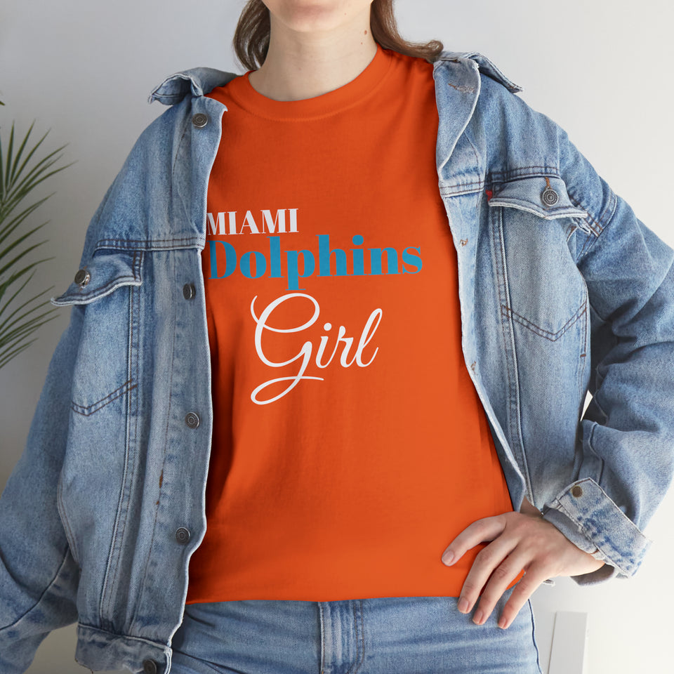 Miami Dolphins Girl Unisex Heavy Cotton Tee