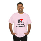 I Love My Golden Retriever Unisex Heavy Cotton Tee