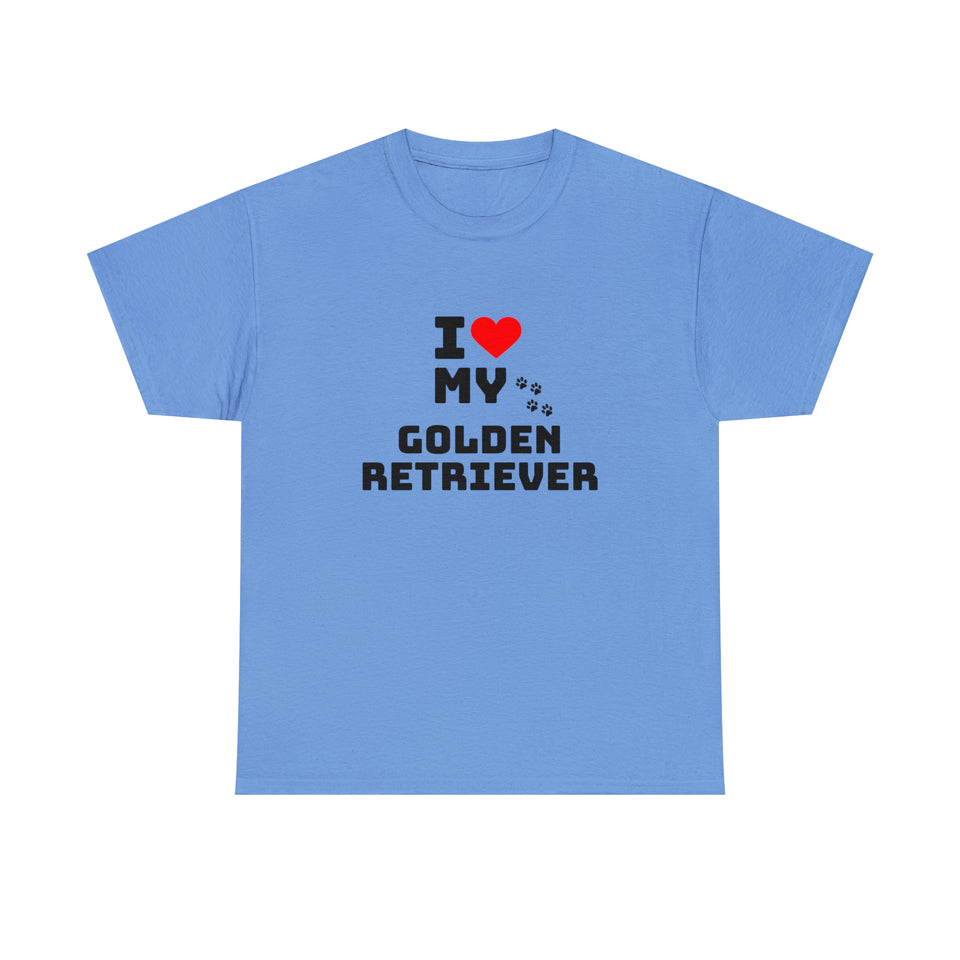 I Love My Golden Retriever Unisex Heavy Cotton Tee