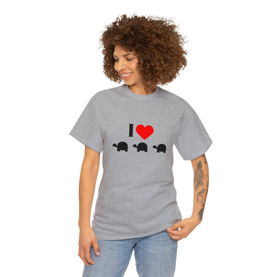 I Love Turtles Unisex Heavy Cotton Tee