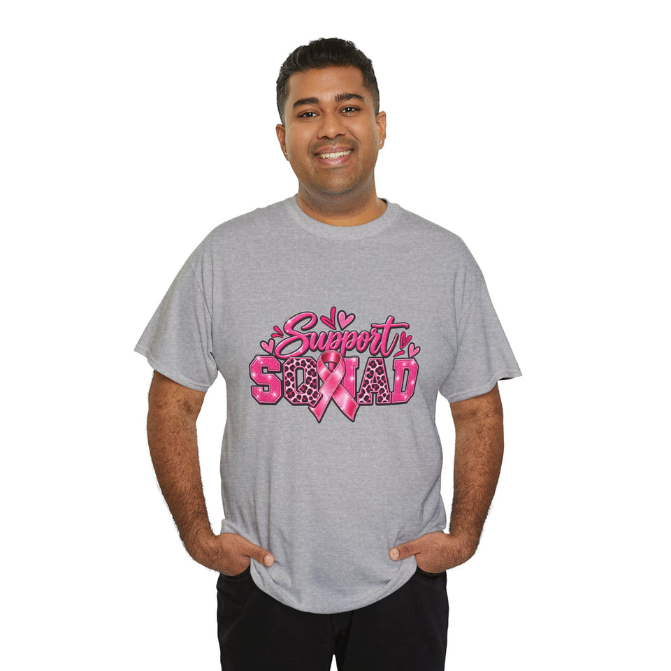 Support Squad Breast Cancer Awareness Unisex Heavy Cotton Tee