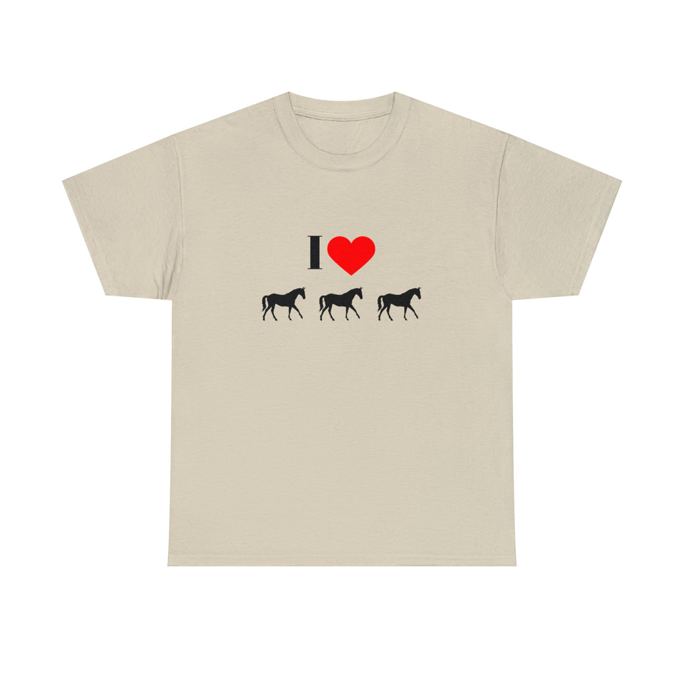 I Love Horses Unisex Heavy Cotton Tee