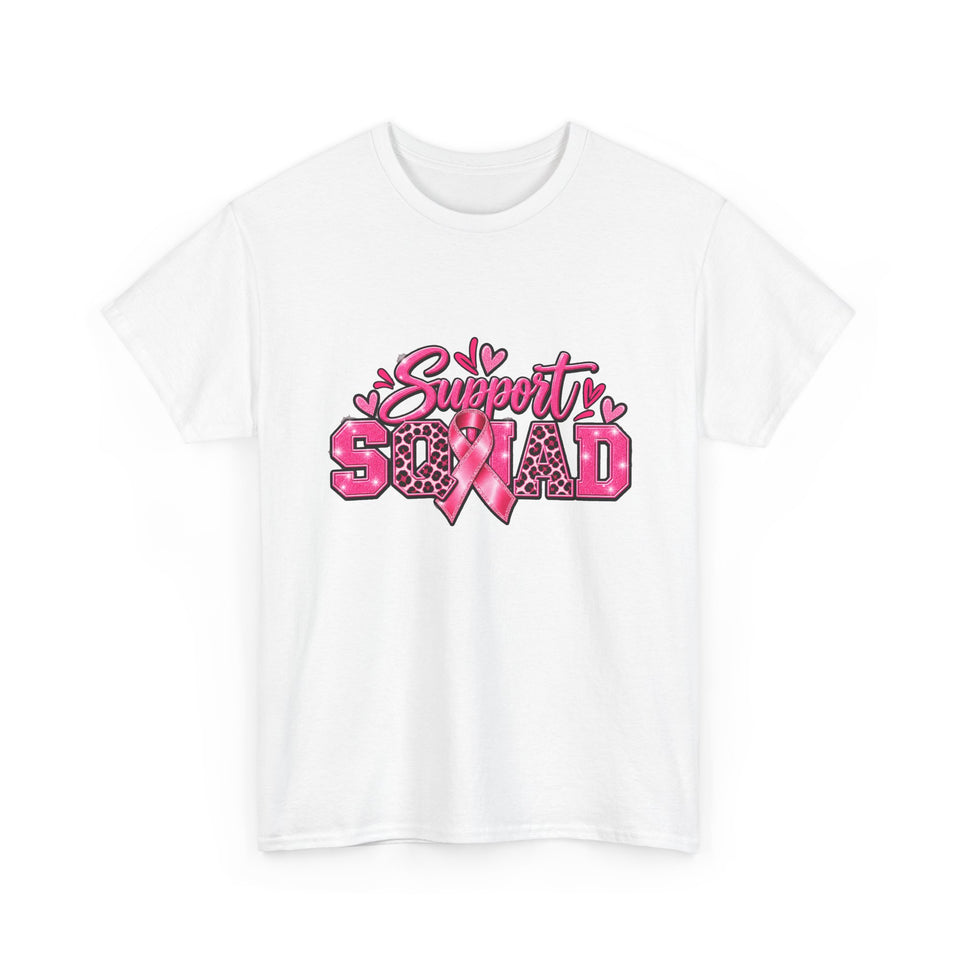 Support Squad Breast Cancer Awareness Unisex Heavy Cotton Tee
