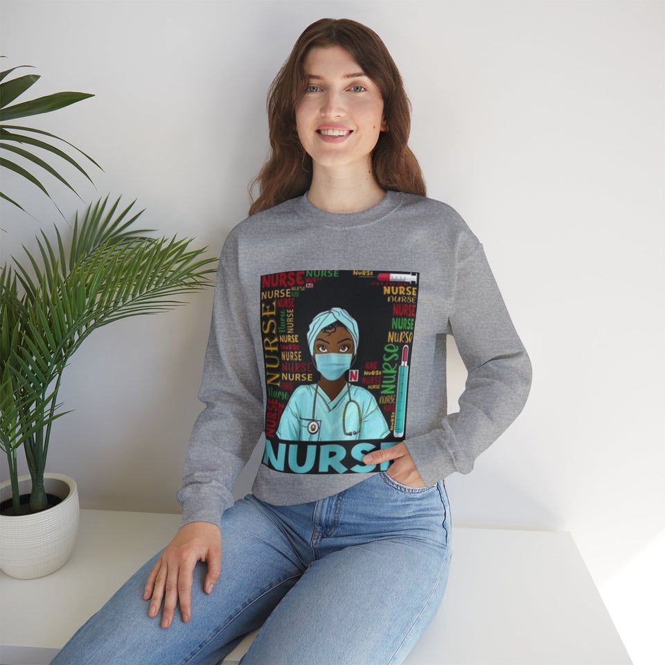 Black Nurse Crewneck Sweatshirt