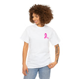 Breast Cancer Awareness Ribbon of Hearts Unisex Heavy Cotton Tee