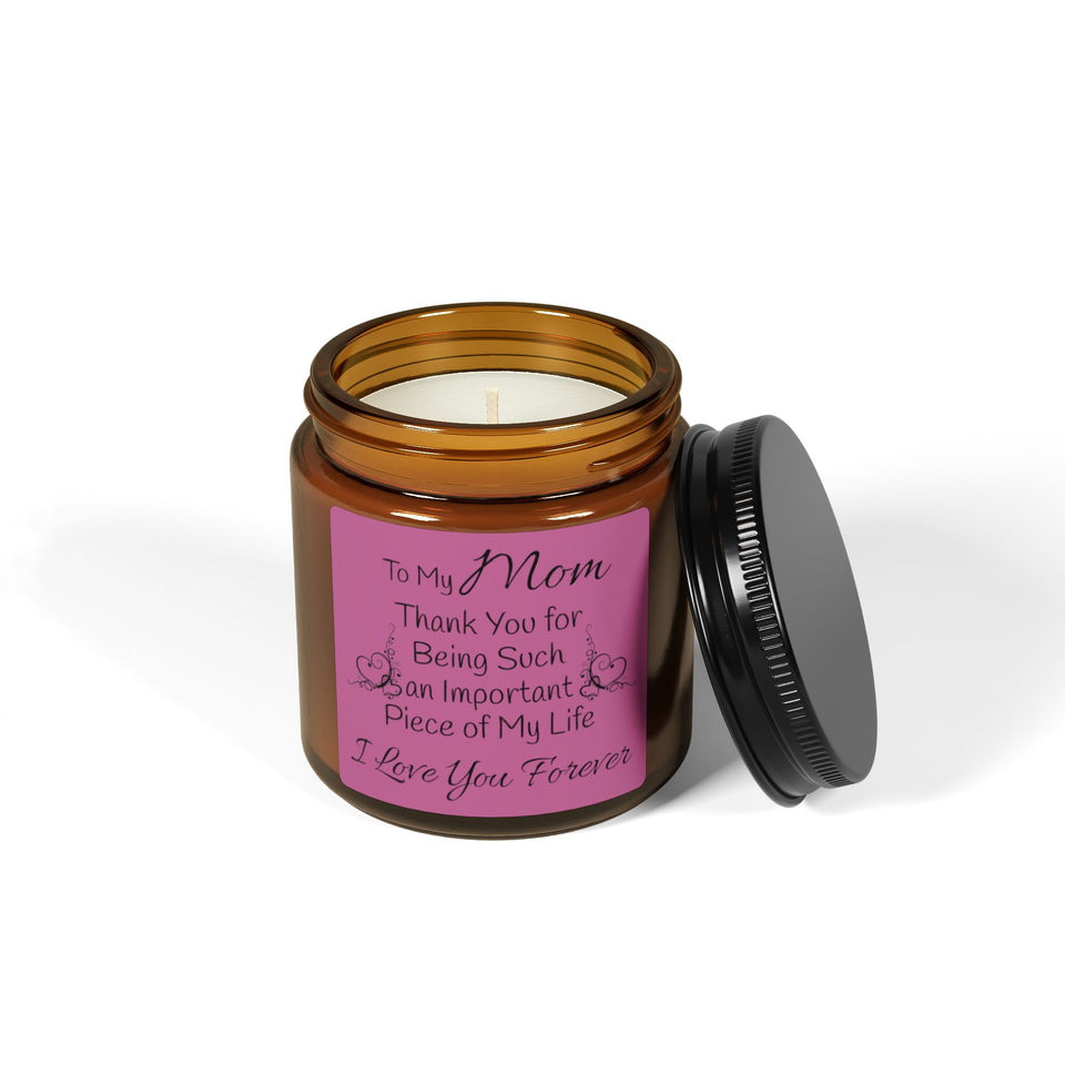To My Mom Scented Soy Candle (Multi-Size, Amber Jar)
