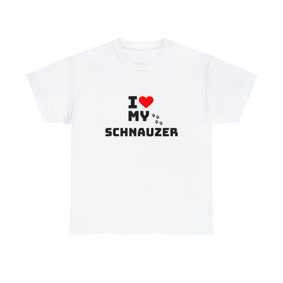 I Love My Schnauzer Unisex Heavy Cotton Tee