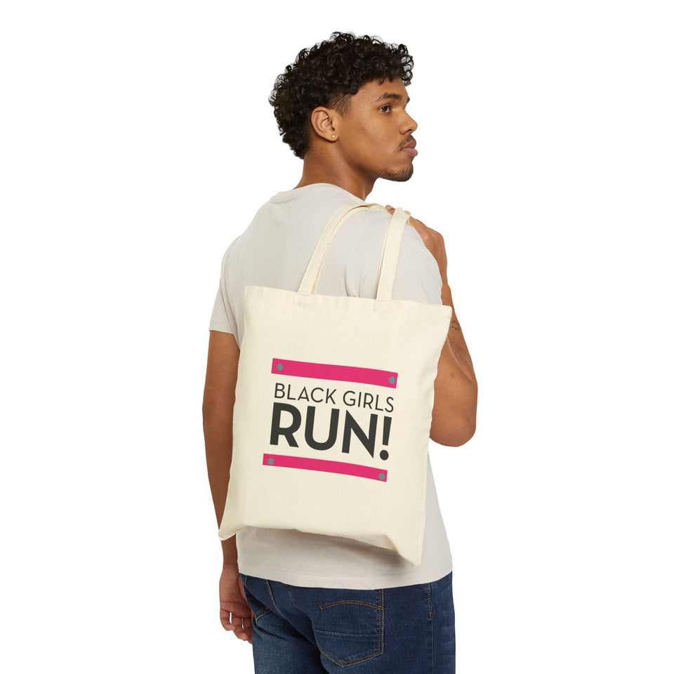 Black Girls Run Cotton Canvas Tote Bag