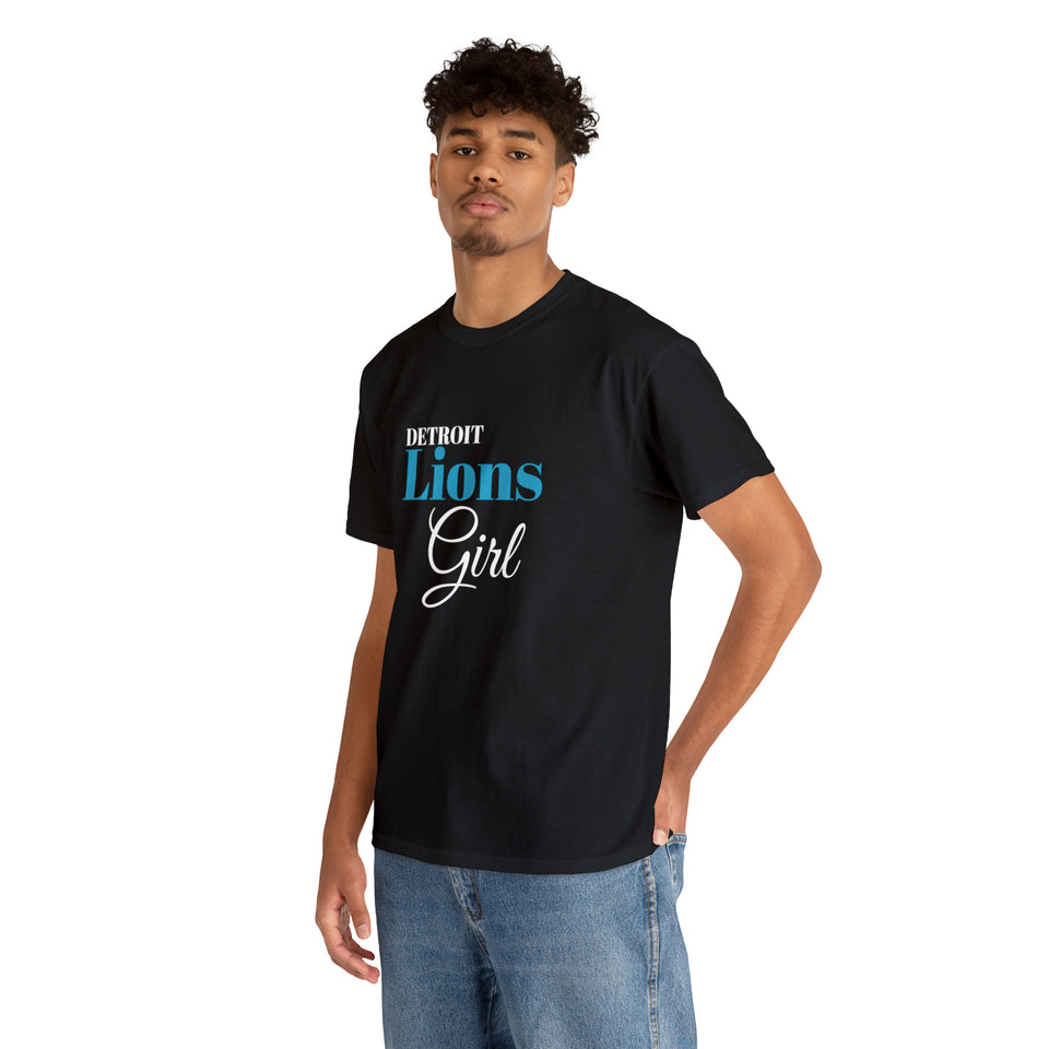 Detroit Lions Girl Unisex Heavy Cotton Tee
